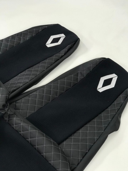 Чехлы модельные стеганные кожа + аликанте вышивка RENAULT PREMIUM / MAGNUM 2002-2013 R51 Польша CLASSIC