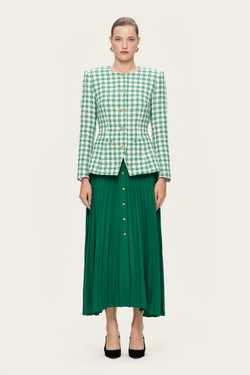 Зеленая плиссированная юбка-миди "Дольче Вита"