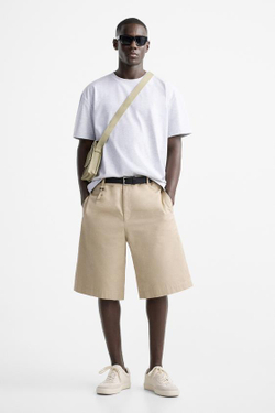 ZARA МИНИ-СУМКА ИЗ ТКАНИ, ПЕСОЧНЫЙ