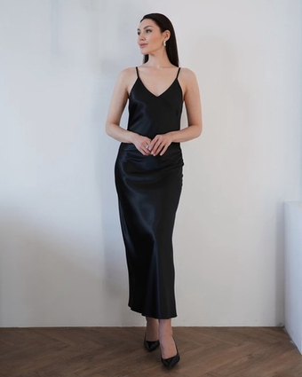 Платье комбинация "Богиня" в черном