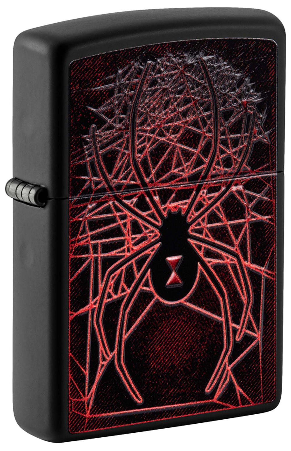 Зажигалка Zippo Spider Design с покрытием Black Matte, латунь/сталь, чёрная, матовая, 38x13x57 мм