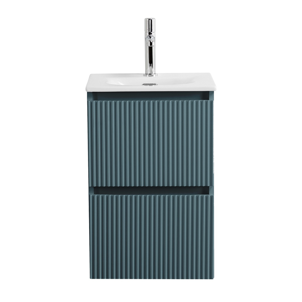 Тумба с раковиной подвесная BelBagno UNO-MINI-400-2C-SO-AO Голубой матовый, раковина белая BB-8099-3-40