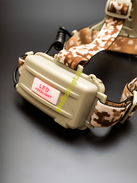 Тактический налобный фонарь YYC-OO2M-1 Камуфляж белый/теплый желтый цвет