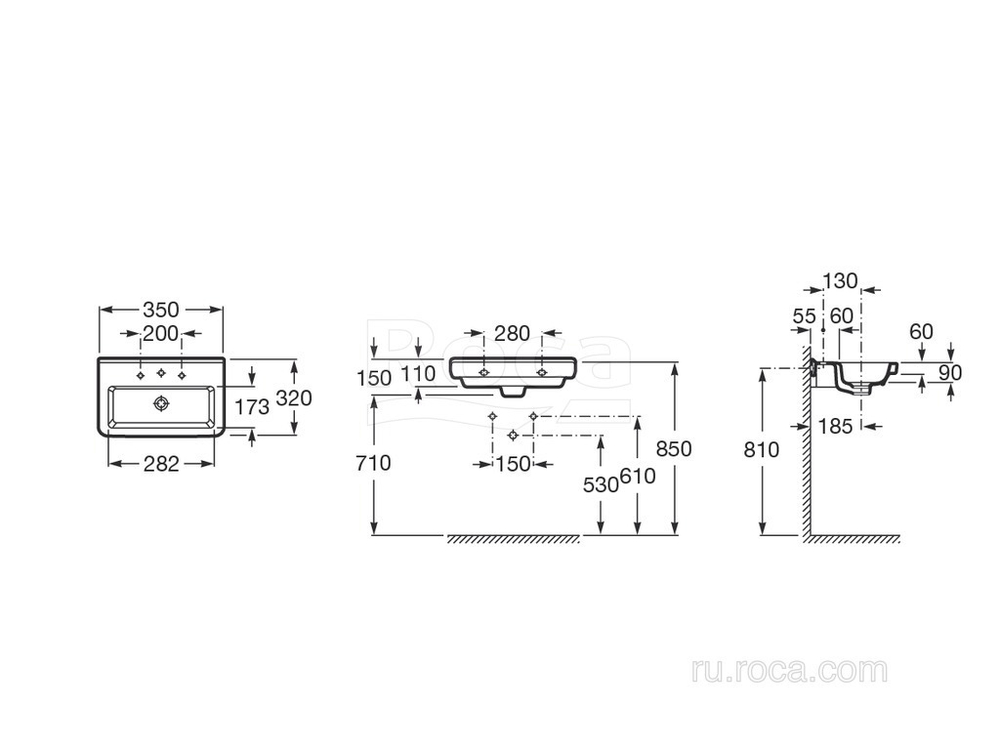 Раковина Roca Dama-N 35x32 32778B000