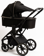 Детская коляска Peppy Tecla 3 в 1 с автокреслом First black Shadow Black Chrome Edition (Черный)