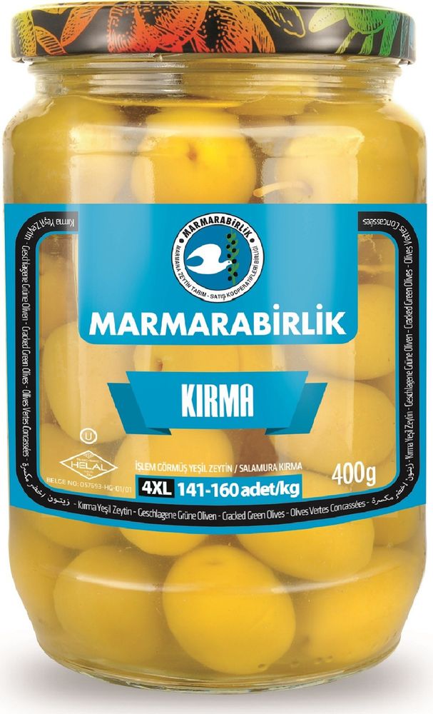 Оливки Marmarabirlik зеленые KIRMA 4XL, 400 г