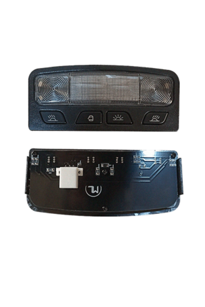 Плафон освещения салона Lada Priora LED черный, с подсветкой кнопок разъем БОЛЬШОЙ DD1