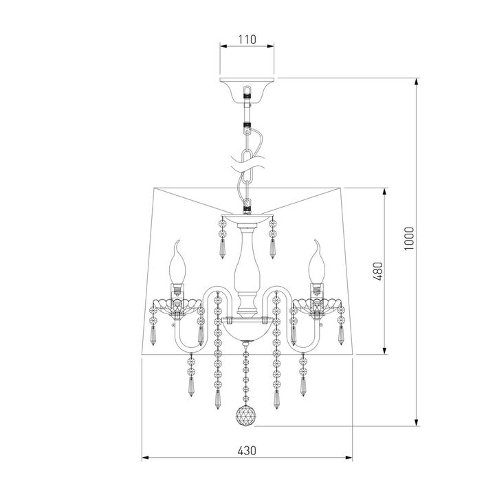 Подвесная люстра Eurosvet 2045/5 хром/белый