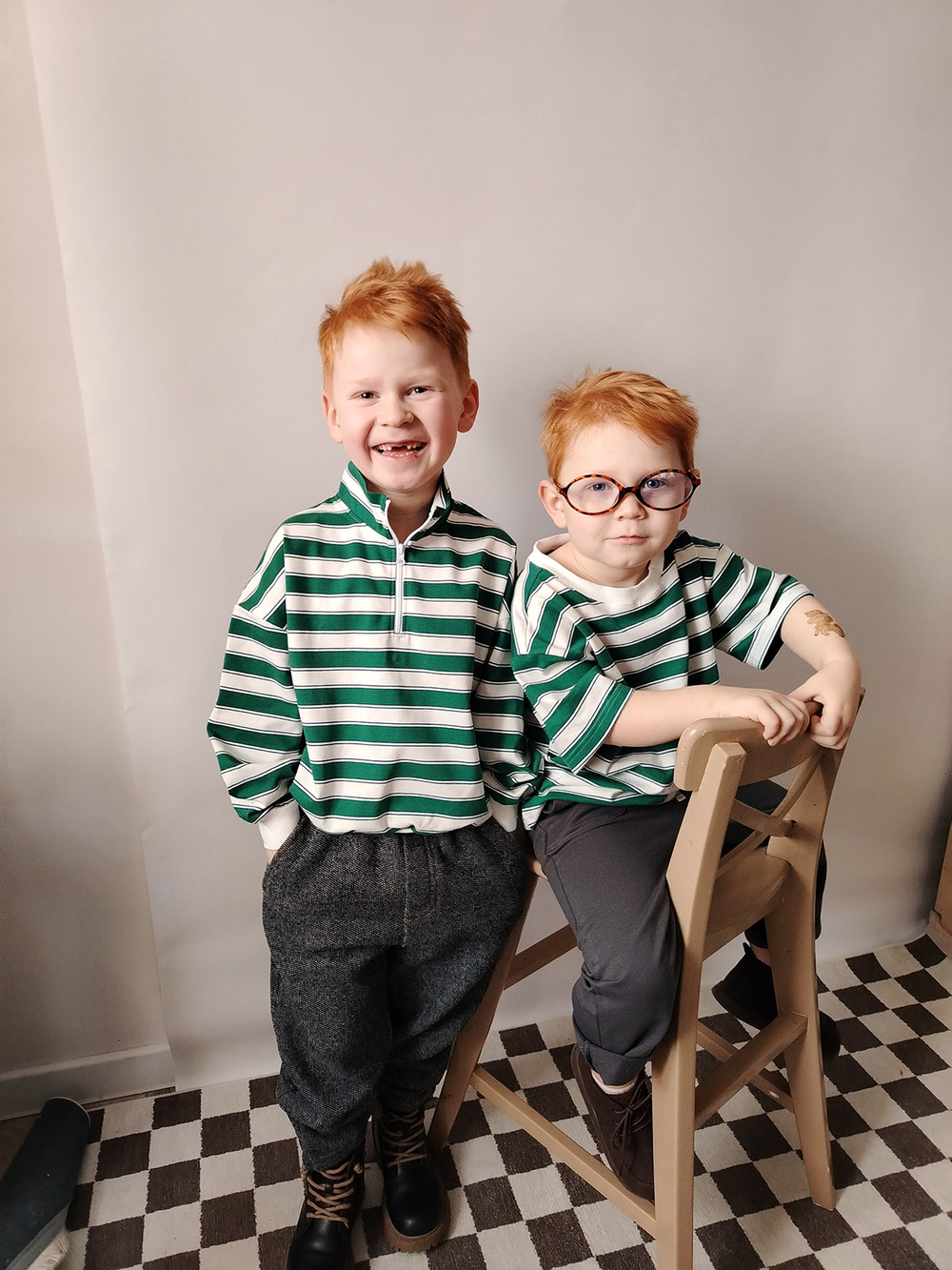 Свитшот на молнии Mjölk Green Stripes