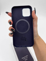 Кожаный чехол Leather Case iPhone 12 / 12 Pro, Midnight Blue Темно-Синий