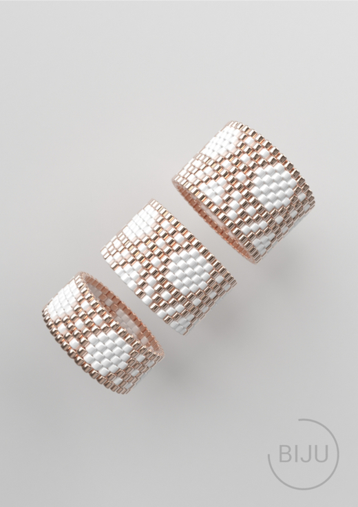 Схема кольца из бисера, узор PEYOTE, мозаичное плетение, четный счет, узор пейот из Miyuki Delica 11/0, файл PDF, RING_431