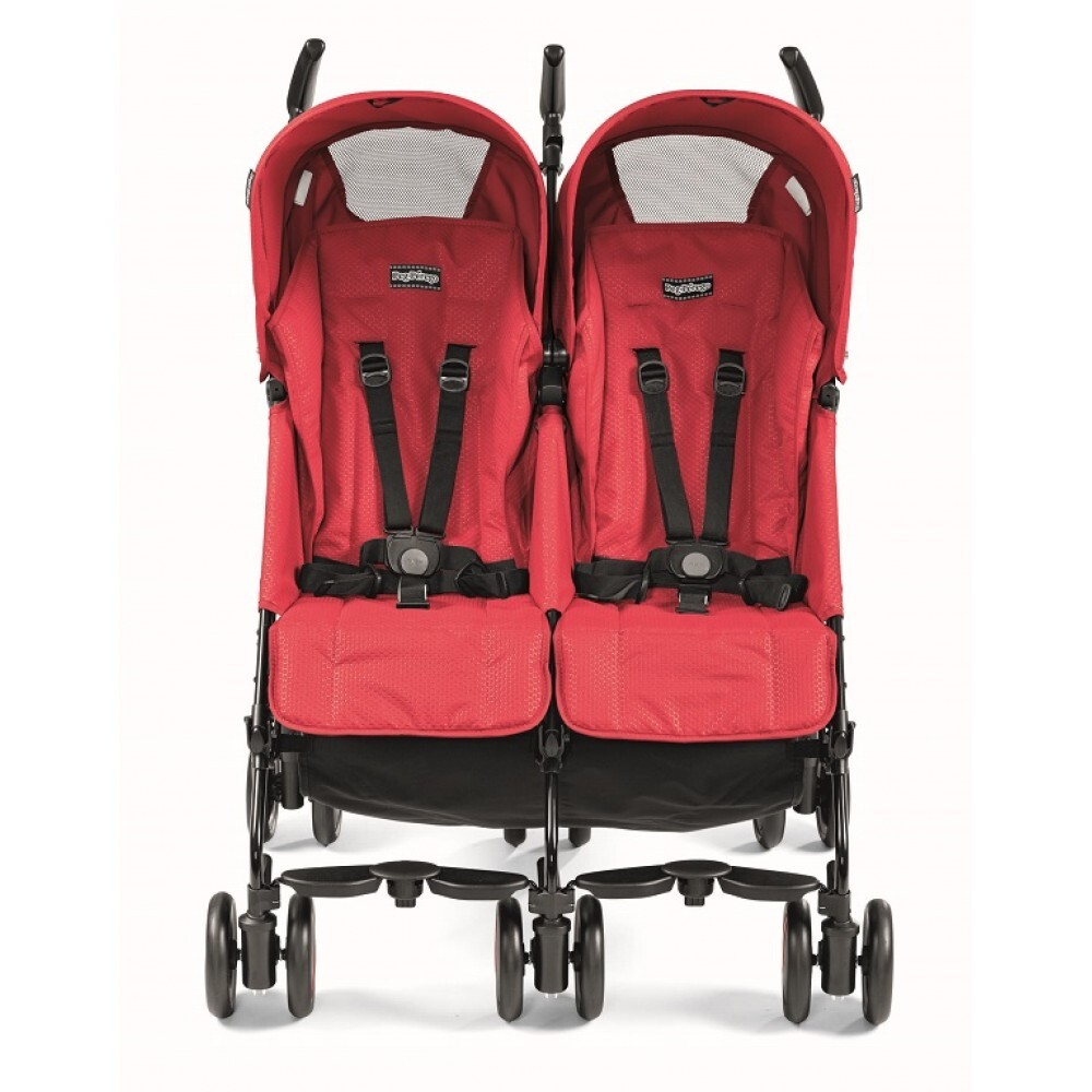Коляска-трость для двойни Peg-Perego Pliko Mini Twin Classico (Красный)