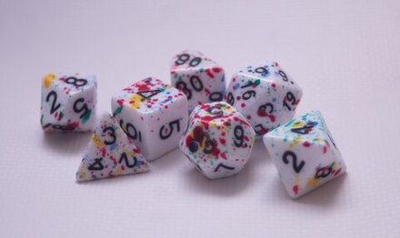 Многоцветный набор кубиков для D&D разноцветные брызги