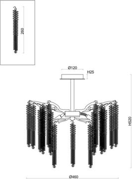 Потолочный светильник 6*G9 FR1010CL-06G золото Mineral Crystal Freya