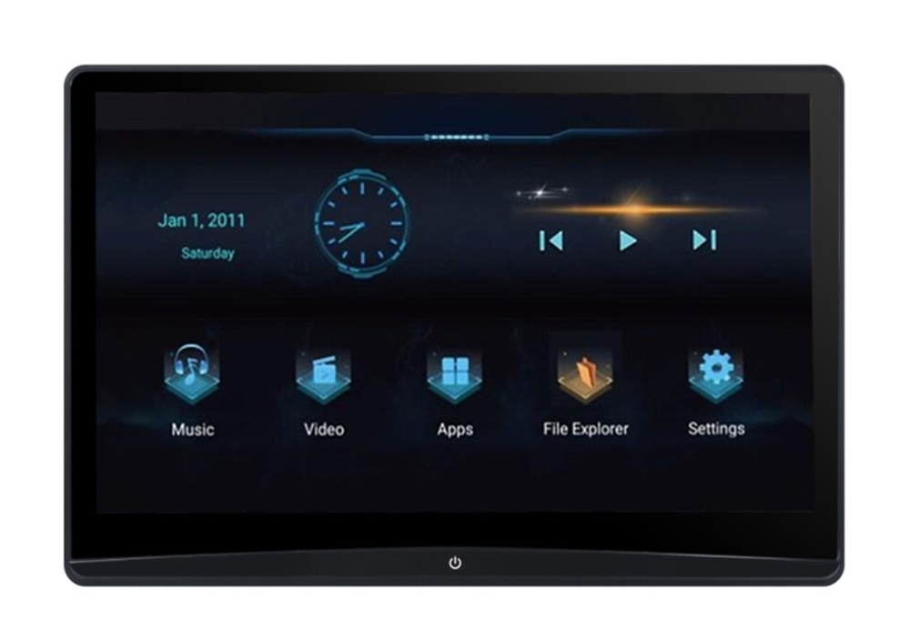 Монитор на подголовник - ERGO ER1250BL с сенсорным экраном 12.5” (IPS 1920х1080, Android, 8+128Gb, +out) черный