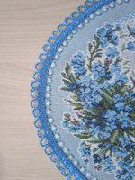 Набор гобеленовых салфеток Незабудка (1 шт 30х40 + 6 шт D 15)