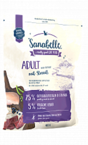 Sanabelle Adult сухой корм для домашних кошек с мясом страуса