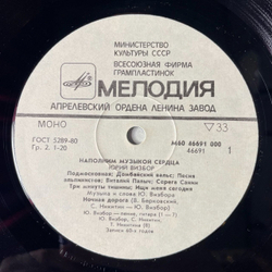 Винтажная виниловая пластинка LP Юрий Визбор Наполним Музыкой Сердца (СССР 1985) Сорокалетье