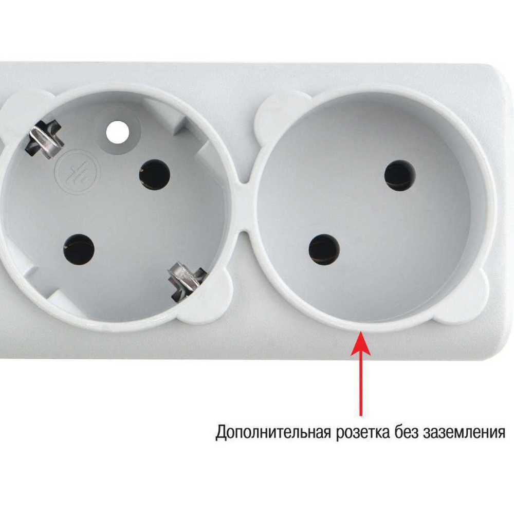 Сетевой фильтр 6 гн, 5 м, 5 р с з/к +1 р без з/к, 2.2 кВт, Power Cube, 330080