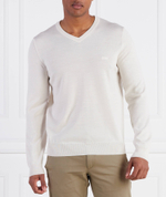 Хлопковый свитер baram-l BOSS BLACK - кремовый(50476363)