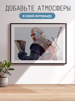 Постер плакат Геральт Держит Заказ The Witcher Ведьмак