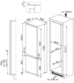Встраиваемый холодильник Smeg C8174DN2E