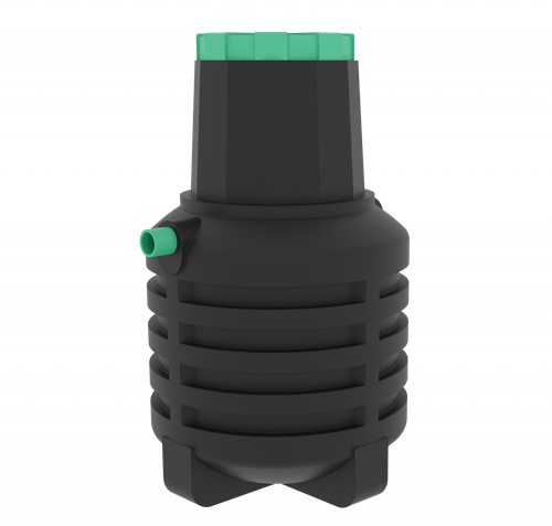 Септик переливной Мультпласт Термит Профи+ 1.2 PR 1200 л. вертикальный / 400 л. в сутки / 2 чел. / принудительный сброс (1100x1100x1830см;68кг;черный) - арт.555452.4