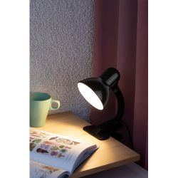 Настольный светильник ЭРА N-102-E27-40W-BK на прищепке черный матовый | Настольные светильники под лампу