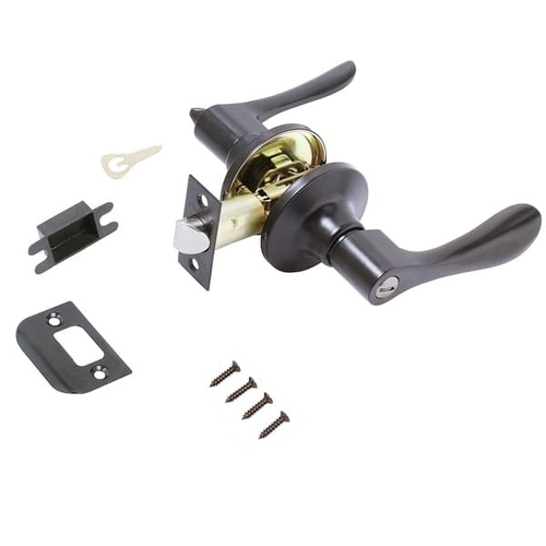 Замок ручка Черная с фиксатором 8531 ВК BL (20шт/уп)