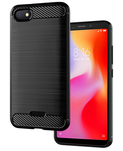 Чехол для Xiaomi Redmi 6A цвет Black (черный), серия Carbon от Caseport