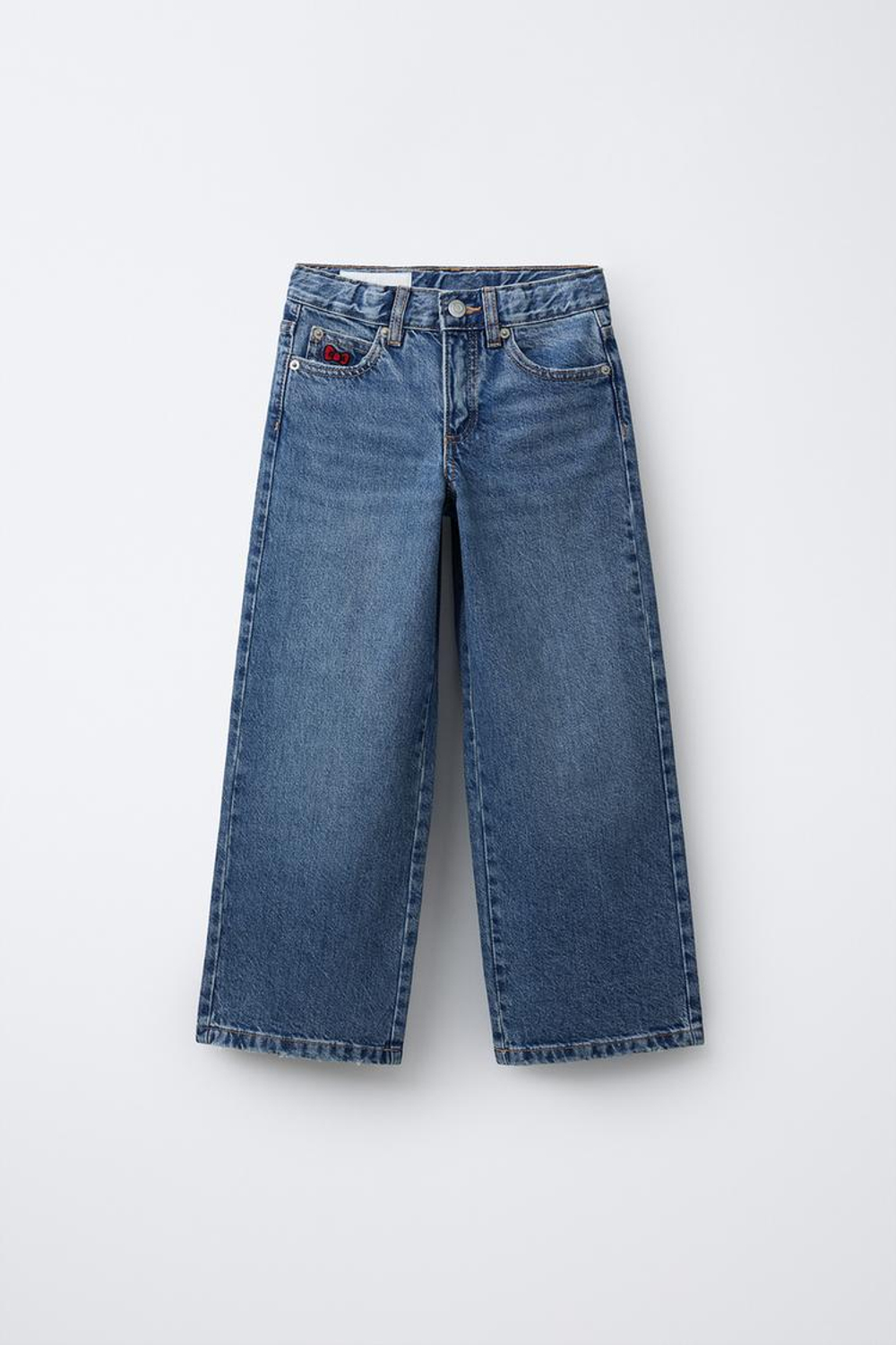 ZARA ПРЯМЫЕ ДЖИНСЫ HELLO KITTY © SANRIO, СИНИЙ