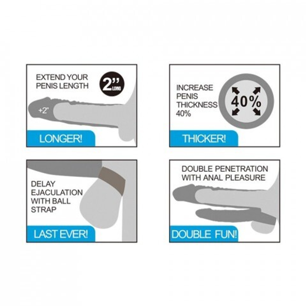 Насадка для двойного проникновения с вибрацией Pleasure X Tender (19,8*4,2) коричневый