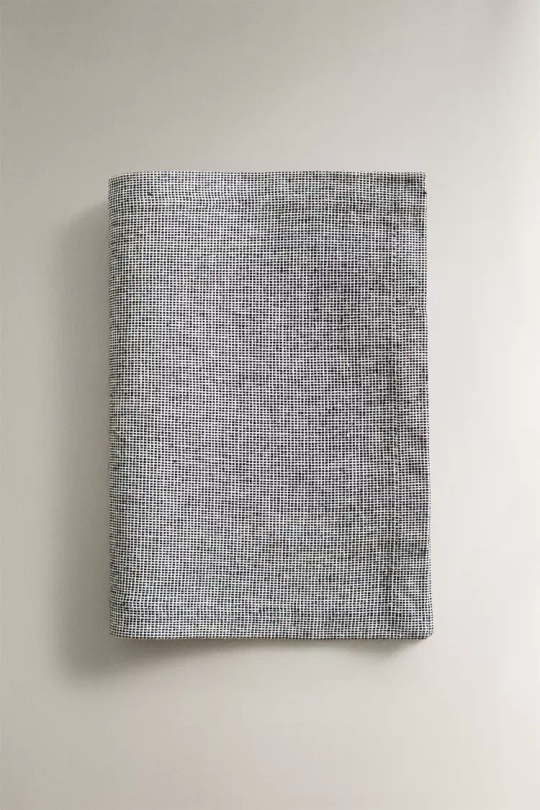 ZARA HOME ХЛОПКОВАЯ САЛФЕТКА В КЛЕТКУ, ЧЕРНЫЙ/БЕЛЫЙ