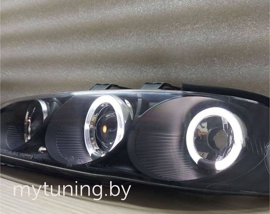 Передние фары Honda Civic 5 angel eyes black