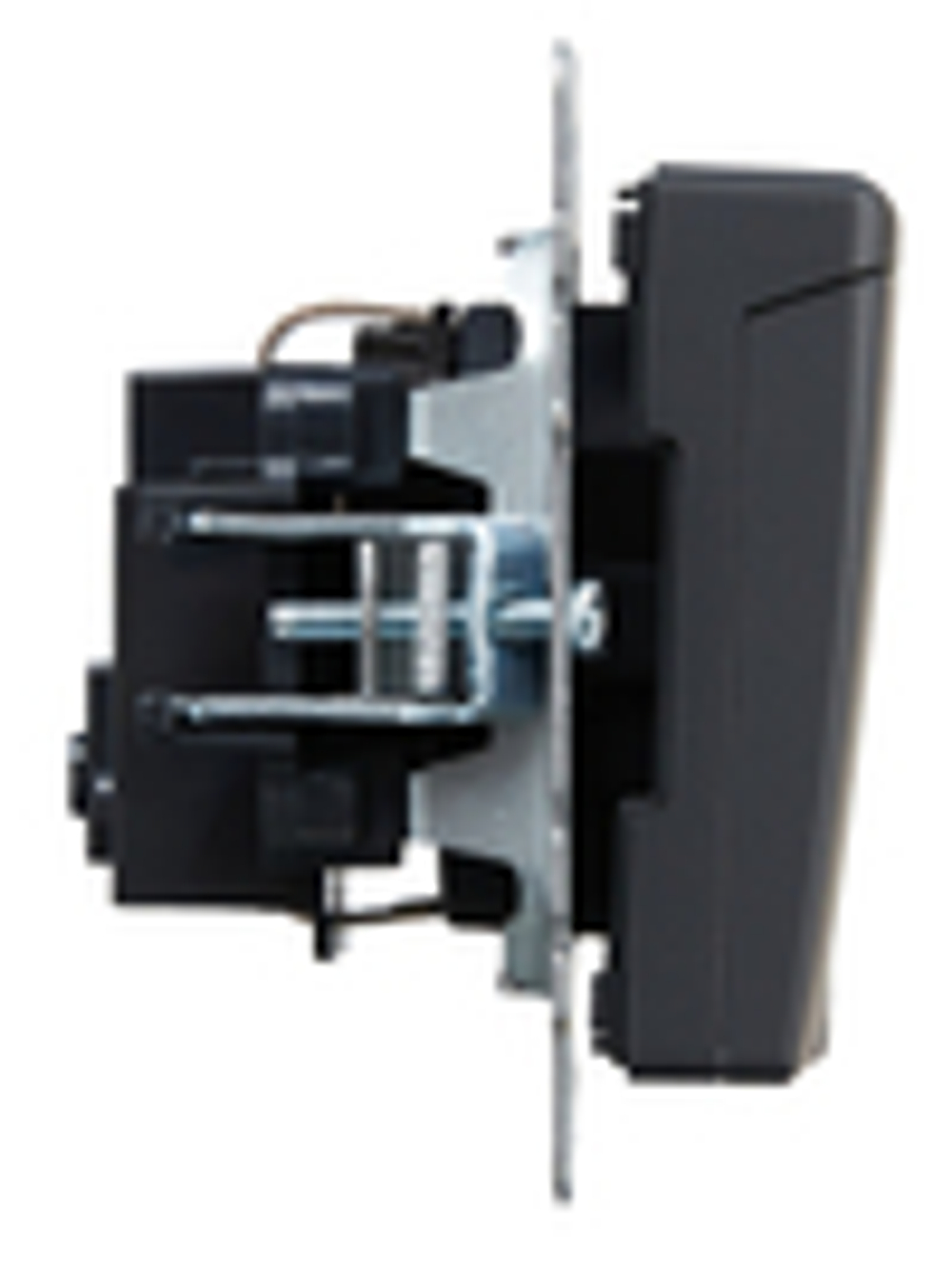 BRITE Розетка 1-местная с заземлением с защитными шторками и крышкой 16А IP20 РСбш10-3-БрГ графит IEK