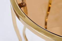 Стол журнальный Garda Decor коричневый-золотой 13RXET4036-GOLD