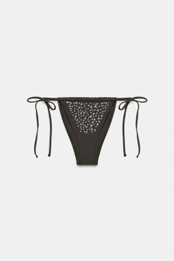 ZARA ПЛАВКИ-БИКИНИ С ЗАВЯЗКАМИ, КОРИЧНЕВЫЙ