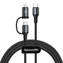 Кабель Baseus Twins 2-in-1 Cable Type-C to Type-C 60W (20V/3A) + iP 18W (9V/2A) 1m