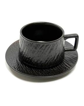Чайная пара , узор "Неровности " черные