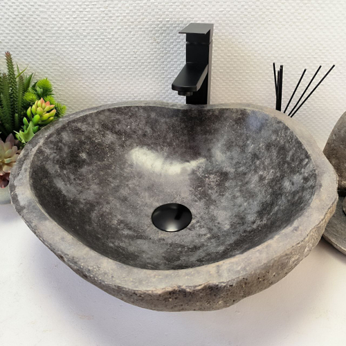 Раковина из речного камня RS-64124 (46*43*15) 0122