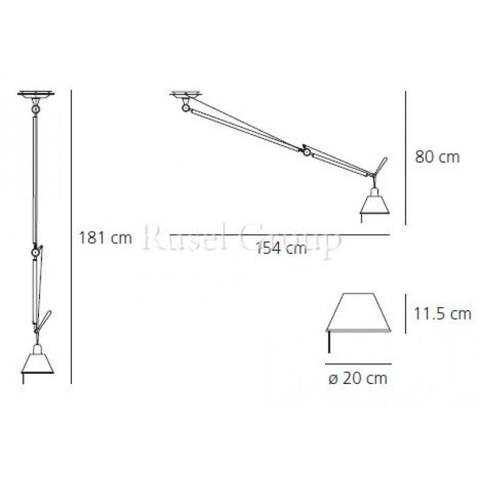 Подвесной светильник Artemide TOLOMEO SOSPENSIONE DECENTRATA