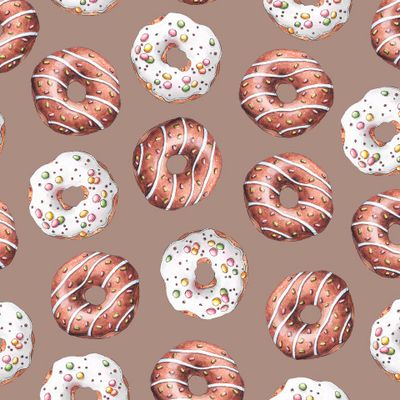 Пончики на шоколадном фоне