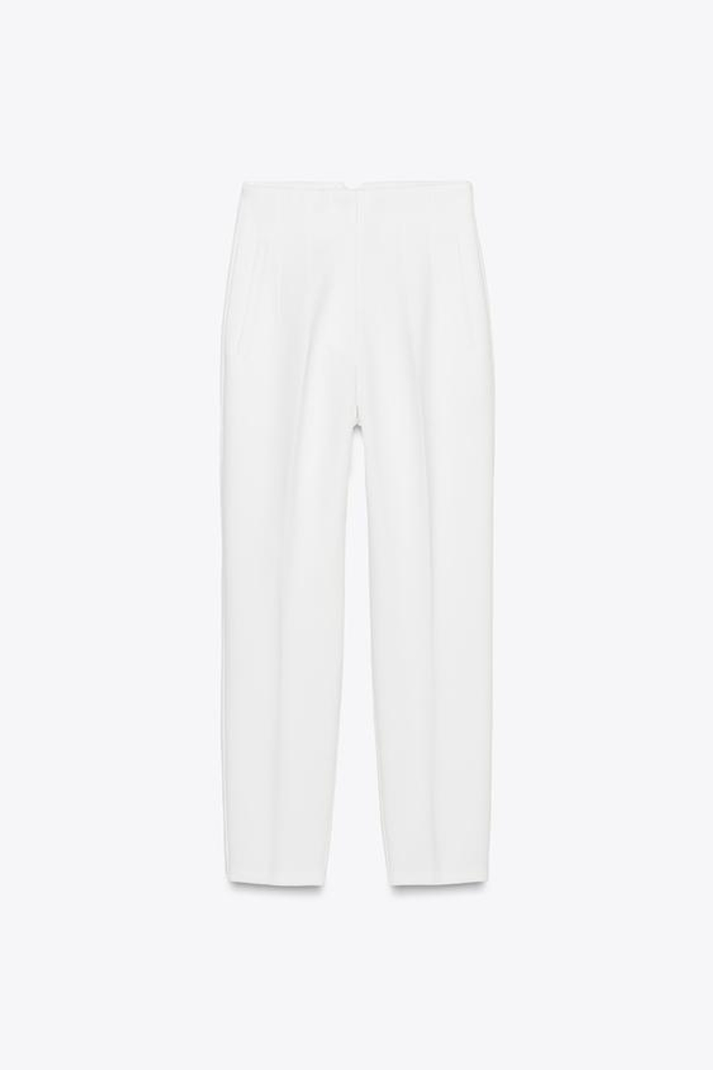 ZARA БРЮКИ С ВЫСОКОЙ ПОСАДКОЙ, БЕЛЫЙ
