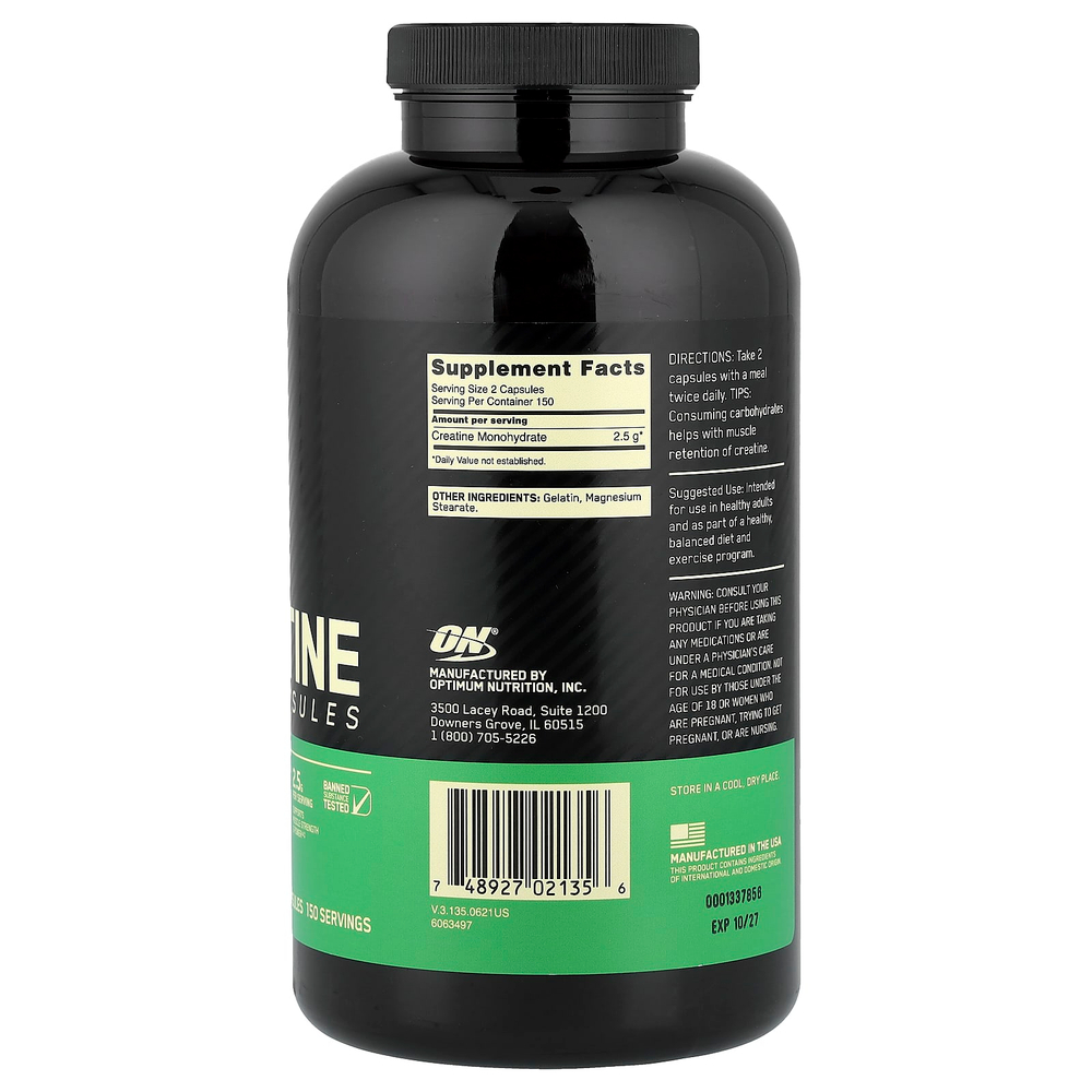 Optimum Nutrition, Микронизированный креатин`` 300 капсул