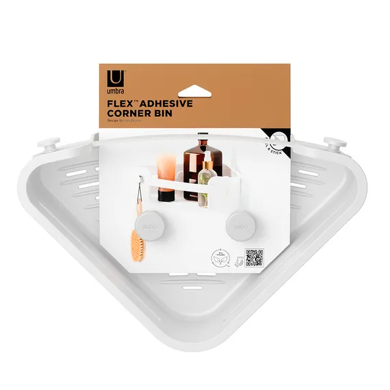 Органайзер для душа угловой flex adhesive, белый