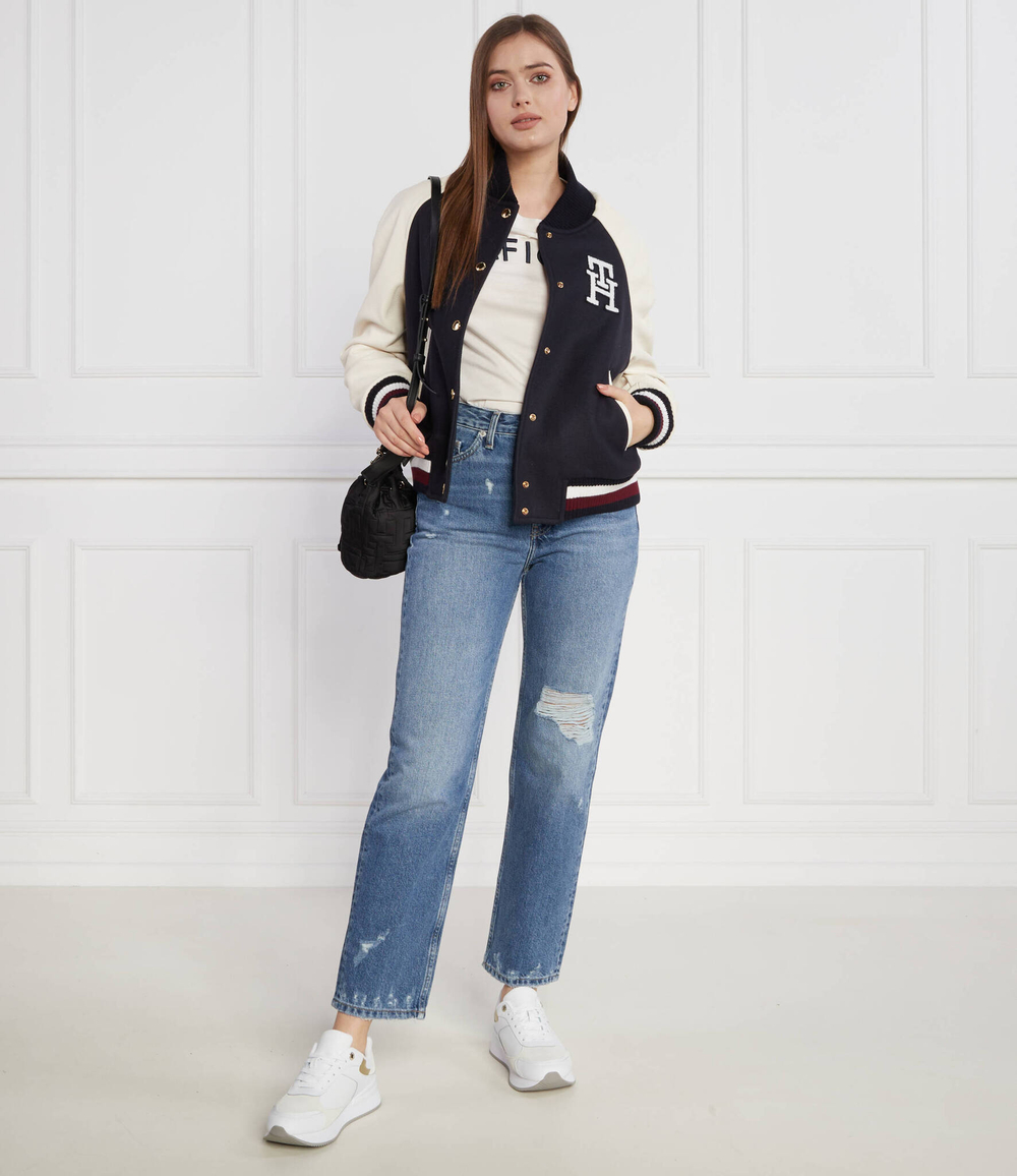 хлопковая куртка imd leather wool blend bomber Tommy Hilfiger - темно-синий(WW0WW39152)