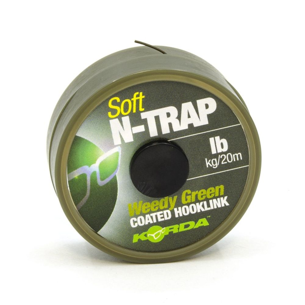 KORDA Поводковый материал N-Trap Soft Weedy Green 15lb 20м