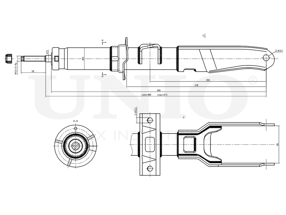 Амортизатор газовый передней подвески UNIO SAB-10768