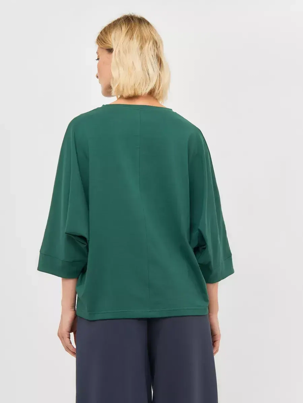 Футболка оверсайз большие размеры летучая мышь изумрудный