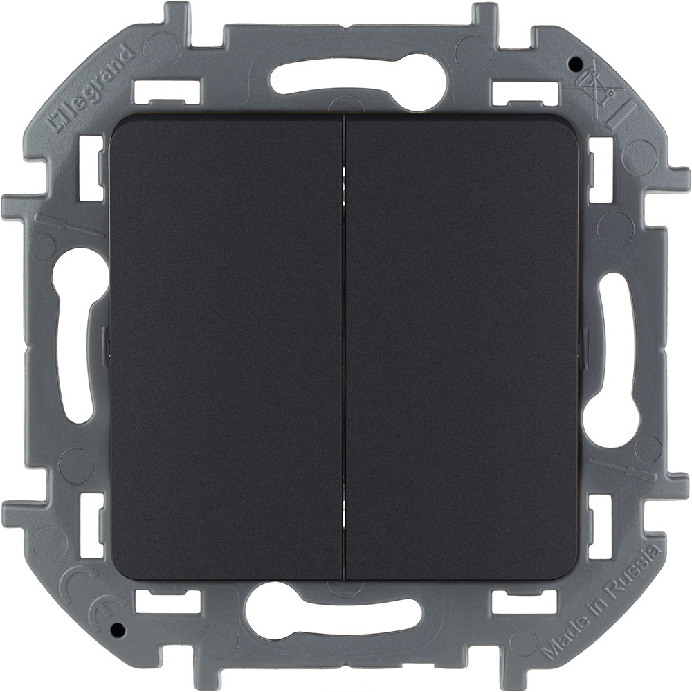 Выключатель 2х-клавишный 10А 250В антрацит Inspiria Legrand